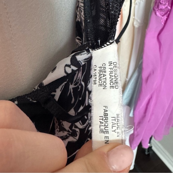 Vintage Italian Made Parisian Slip Dress bow coquette goth diva grunge M - Picture 6 of 7